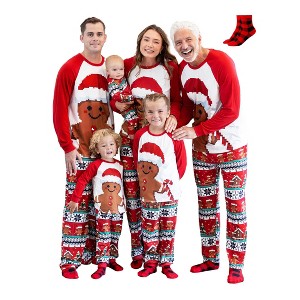 PATPAT Family Christmas Pjs Matching Sets Holiday Jammies Sleepwear Christmas Pajamas for Family Xmas Outfits with Socks - 1 of 4