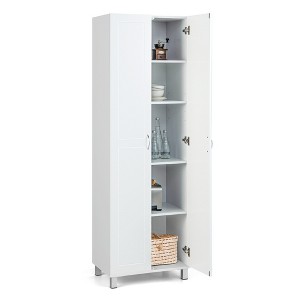 Costway 73.5''Double Door Tall Pantry Cabinet Freestanding Versatile Storage Organizer White - 1 of 4