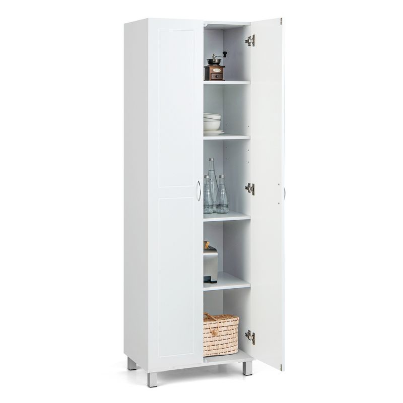 Costway 73.5''Double Door Tall Pantry Cabinet Freestanding Versatile Storage Organizer White, 1 of 11