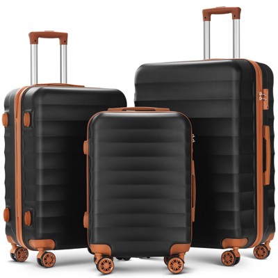 SKONYON 3 Piece Hardshell Luggage Sets Checked Spinner Luggage Set with TSA Lock, YKK Zippers and PC+ABS Construction