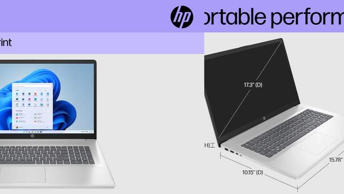 HP 17.3&#34; HD+ Touchscreen Laptop - Intel Pentium - 4GB RAM - 128GB SSD Storage - Silver (17-cn0001tg), 2 of 11, play video