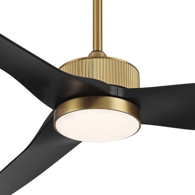 60" Black and Brass Ceiling Fan with LED Light and Remote