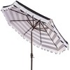 Maui Single Scallop Striped 9Ft Crank Push Button Tilt Umbrella - PAT8011 - Safavieh - 4 of 4