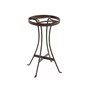 ACHLA Designs Roman Bronze Wrought Iron Outdoor Planter Stand Black 10.5"x10.5"x18.75" - 1 of 4