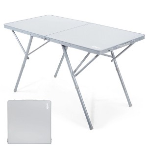 PORTAL Folding Camping Table for 4-6 Person, Large Aluminum Portable Table with Adjustable Height and Carry Handle for Picnic, BBQ, Camping - 1 of 4
