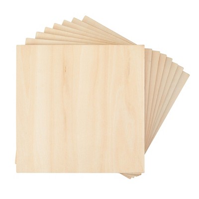 Bright Creations 8 Pack Unfinished 6x6 Wood Squares, Thin 1/4" Basswood Plywood for DIY Crafts, Wood Burning