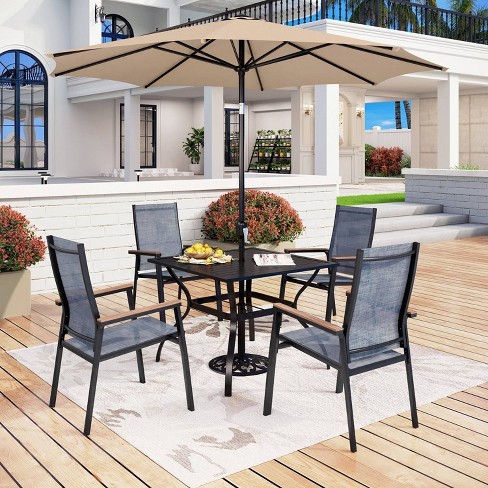 5pc Patio Set with Steel Table with 1.57