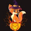 Men's Design By Humans Cute Witch Fox With Jack O Lantern Halloween Shirt By thebeardstudio T-Shirt - 2 of 4