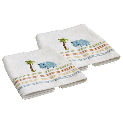 Saturday Knight Limited Safari Hippo 100 Cotton Bath Towel Bath Towel Set of 2