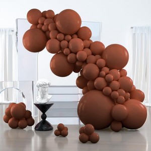 PartyWoo Balloons Brown Dark Boho Neutral Coffee 36 18 12 10 5 Inch 127 pcs - 1 of 4