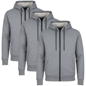 Blue Ice Men’s Fleece Lined Full-Zip Hoodie -3 Pack - 1 of 4