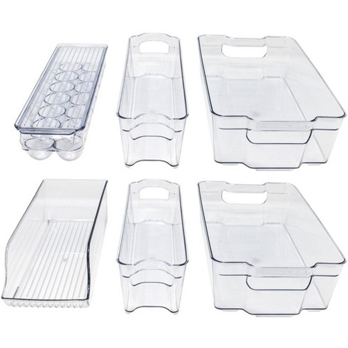 Refrigerator Bins For Food Storage - Multipurpose Stackable Clear Plastic  Fridge Organizers With Handles And 4 Precut Shelf Liners - Homeitusa :  Target