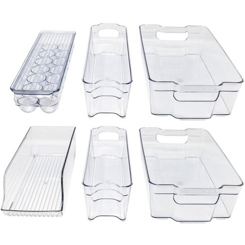 REFSAVER Fridge Storage Containers Produce Saver Stackable Refrigerator  Organizer Bins with Removable Drain Tray Fridge