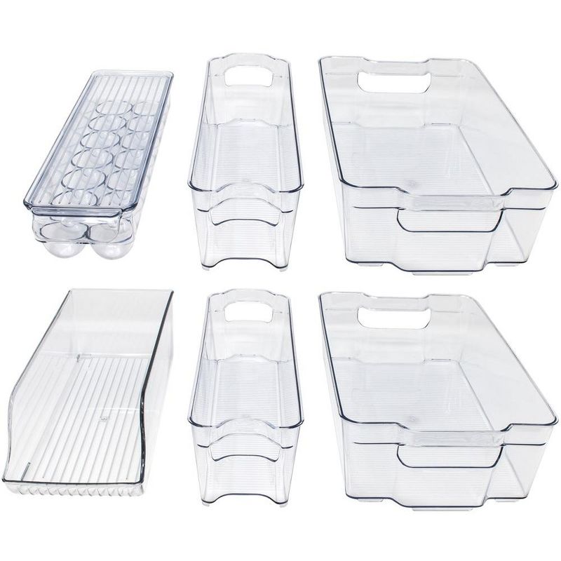 Sorbus Fridge Bins and Freezer Bins Refrigerator Organizer Stackable Storage Containers BPA-Free Drawer Organizers for Freezer and Pantry (Pack of 6), 1 of 15