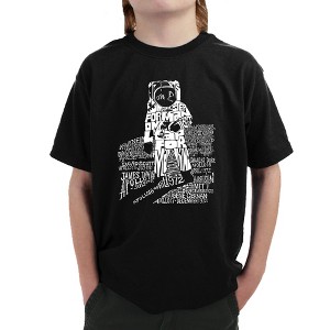 LA Pop Art Boy's Word Art T-shirt - ASTRONAUT Black Medium - 1 of 4