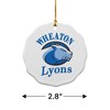 Wheaton College Primary Logo Porcelain Scalloped Holiday Christmas Tree Ornament  2.8" (7.1 cm) - 3 of 4