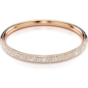 Meteora Snow Pave Bangle, Rose Gold Tone Metal Bracelet with Clear Crystals, Sparkling Jewelry - 1 of 4