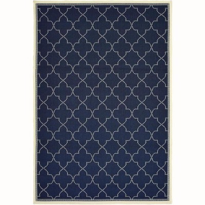Oriental Weavers Marina 6025P Navy/ Ivory Indoor/Outdoor Area Rug - 3'7" x 5'6"