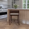 Dresden Non Swivel Counter Height Barstool Walnut - Hillsdale Furniture: Matte Finish, Upholstered, Wood Legs - 2 of 4