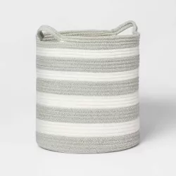 Medium Stripe Coiled Rope Gray - Pillowfort™