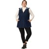 Agnes Orinda Women's Plus Size Hoodie Zipper Up Pocket Denim Oversized Sleeveless Jean Jackets - 3 of 4