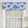 RLF Home 100% Cotton High Quality Rosales Tailored Window Valance with 1.5" Rod Pocket 50" W X 12" L Blue - 2 of 4