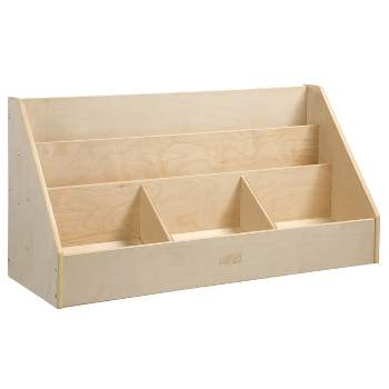 ECR4Kids 5-Compartment Easy to Reach Book Display, Classroom Storage, Natural