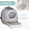 Cat Litter Box Toilet with Lid, Covered Litter Box with Scoop, Enclosed Drawer, and Skylight - 4 of 4