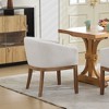 Mid-Century Modern Barrel Dining Chair with Arms - Upholstered Accent Chair with Natural Hardwood Frame-- Frevyn - 2 of 4