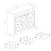 NicBex Sideboard Buffet Cabinet with Storage Farmhouse 3-Door Coffee Bar Cabinet with 3 Drawers for Kitchen,Living Room,White - 3 of 4
