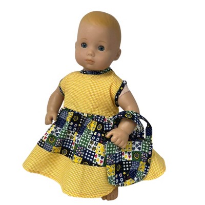 Детские платья Doll Clothes Superstore Sleeveless Patchwork Summer Dress with Matching Purse for 15 Inch Baby Dolls — фото 4