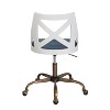 TiramisuBest Antique Copper Farmhouse Task Chair with White Wood, Blue Fabric, Adjustable Height & 360¡ã Swivel - 4 of 4