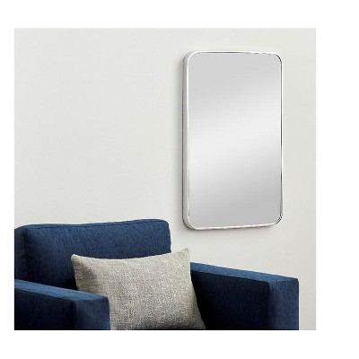 Renna Modern Silver Rectangular Wall Mirror