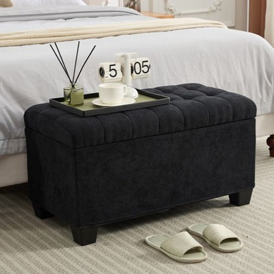 NicBex Storage Ottoman Bench Upholstered Entryway Bench Rectangular Foot Rest with Robust Steel Frame for Living Room, Entryway