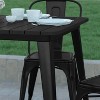 Emma and Oliver Indoor/Outdoor Dining Table, 31.5" Square All Weather Poly Resin Top with Steel Base - 4 of 4