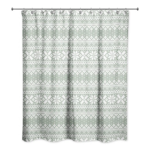 Creative Products Sage Sweater Pattern 71 x 74 Shower Curtain - image 1 of 2