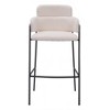 Shearling Fabric Barstool 40.6" H, Cream with Black Powder Coated Steel Frame by Zuo Modern (Set of 2) - 4 of 4