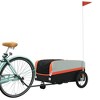 VidaXL Bike Trailer Black and Orange 99.2 lb Iron - 3 of 4