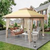 Outdoor Folding Gazebo, Mobile Tent with Mosquito Net, Assembled Pop Up Tent, for Outdoor Camping Barbecue Yard Party, 11 FT x 11 FT - 2 of 4