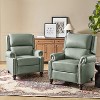 Set of 2 Elisabete Modern Wingback Genuine Leather Recliner with Vintage Nail Head Trim for Living Room and Bedroom  | ARTFUL LIVING DESIGN - 2 of 4