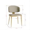 Set of 2 Armless PU Leather Dining Chairs with Padded Seat,Curved Back and Metal Legs for Kitchen or Dining Room-Baofuwish - 4 of 4