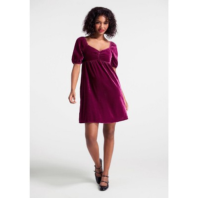 Who's My Sweetheart Velvet Babydoll Dress
