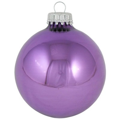 Christmas by Krebs 8ct Amethyst Purple Shiny Glass Christmas Ball Ornaments 2.5" (67mm)