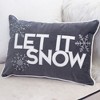 TopComfy Support Pillow Nneka Let It Snow Gray Velvet Lumbar Pillow for Winter Decor, Gray, 17"*17"*10" - 4 of 4
