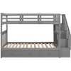 Streamdale Stairway Twin-Over-Twin Bunk Bed with Three Drawers for Bedroom, Dorm - Gray - 4 of 4