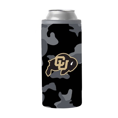 NCAA Colorado Buffaloes 12oz Black Camo Slim Can Cooler