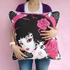 Slickblue Oriental Love Girl Cotton Pillow Cushion - 19.7 x 19.7 Inch, Modern Design, Down Alternative Fill - 4 of 4