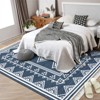 Indoor Tassel Area Rug for Bedroom Living Room - Washable Bordered Farmhouse Carpet, Non-Slip Soft Low Pile Stain-Resistant Mat - 3 of 4