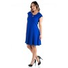 24seven Comfort Apparel Plus Size Keyhole Neck Flattering Dress - 2 of 4