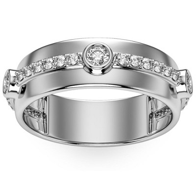 Pompeii3 5/8Ct Diamond Ring Men's Lab Created 7mm Polished Wedding Band in 10k Gold